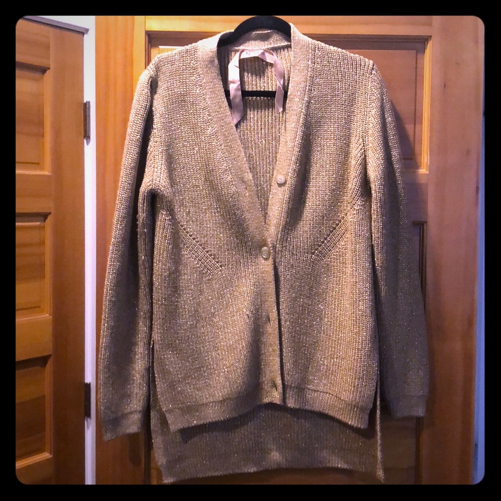 Gold wool with metallic threading Cardigan